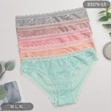 Набір трусиків сліпи мереживні жіночі Nicoletta Туреччина M, L, XL | 5 шт.